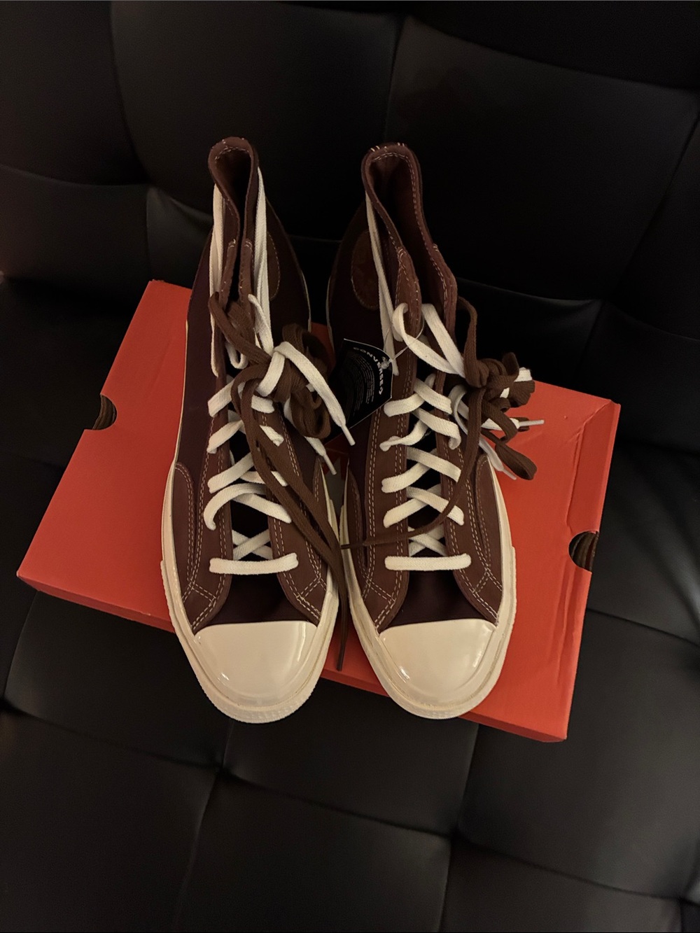 Converse Mens 12 Brown High Top Sneakers 173196C Chuck Taylor’s 70 HI dark root - Picture 3 of 12